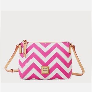 Chevron Crossbody Pouchette Fuchsia NWT